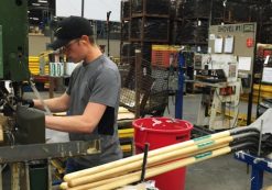 A production line employee works at the AMES Companies shovel manufacturing factory in Camp Hill, Pennsylvania, U.S. on June 29, 2017. (Photo: Reuters)