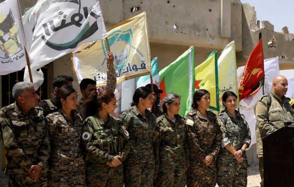 Syrian Democratic Forces (SDF) spokesman Talal Silo speaks during a news conference in Hukoumiya village in Raqqa, Syria June 6, 2017. (Photo: Reuters)