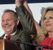 Judge Roy Moore, left, and his wife Kayla Moore, right, celebrate his primary victory over incumbent Senator Luther Strange.