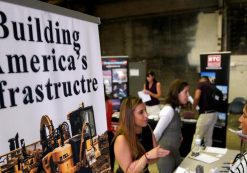 A recruiter talks with a job seeker at the Construction Careers Now! hiring event in Denver, Colorado U.S. August 2, 2017. (Photo: Reuters)