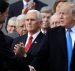 President Donald Trump shakes hands with House Speaker Paul Ryan of Wis., as Vice President Mike Pence and Congressional Republicans look on during a celebratory bill passage event following the final passage of the Tax Cuts and Jobs Act by Congress. (Photo: AP)