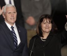 U.S. Vice President Mike Pence and his wife Karen wave as they landed at Tel Aviv airport Sunday, Jan. 21, 2018. Pence will pay a three day visit to Israel. (Photo: AP)