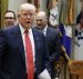 President Donald Trump, followed by Treasury Secretary Steven Mnuchin, left, and White House Economic Council Director Gary Cohn arrives for a meeting on the Federal budget, Wednesday, Feb. 22, 2017, in the Roosevelt Room of the White House in Washington. (AP Photo)