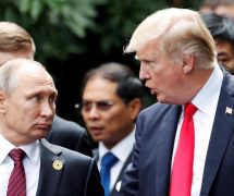 U.S. President Donald Trump and Russia's President Vladimir Putin talk during the family photo session at the APEC Summit in Danang, Vietnam November 11, 2017. (Photo: Reuters)