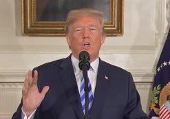 President Donald Trump announces his decision on whether to withdraw the United States (US) from the Iran nuclear deal on Tuesday, May 8, 2018. (Photo: People's Pundit Daily/PPD)