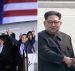 President Donald Trump, left, greets Tony Kim, Kim Hak Song, seen in the shadow, and Kim Dong Chul, three Americans detained in North Korea. North Korean leader Kim Jong Un, center right, shakes hands with South Korean President Moon Jae-in, right, on April 27, 2018. (Photos: AP/Reuters)