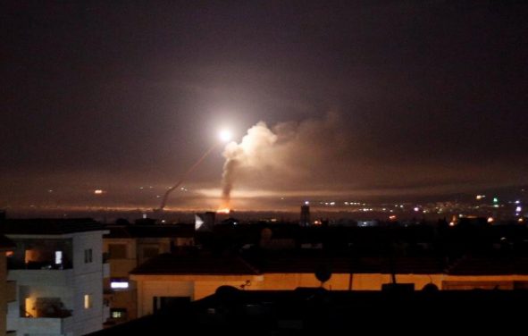 Missile fire is seen from Damascus, Syria May 10, 2018. (Photo: Reuters)