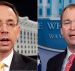 Rod Rosenstein and Mick Mulvaney respond to a question from reporters. (Photos: AP/Reuters)