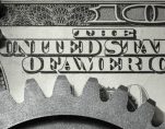 American industry and economy imposed on a U.S. dollar.