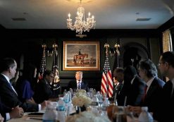 U.S. President Donald Trump participates in a roundtable discussion with state leaders (including Texas Attorney General Ken Paxton) on prison reform in Bedminster, New Jersey on August 9, 2018. (Photo: Reuters)