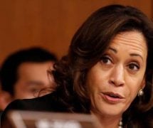 California Senator Kamala Harris, D-Calif., speaks during a committee hearing.