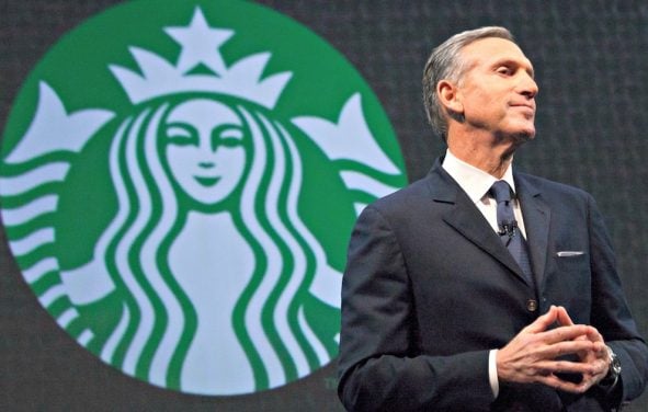 Howard Schultz, the former head of Starbucks Corporation, an American coffee company and coffeehouse chain founded in Seattle, Washington in 1971.