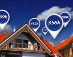 Real estate market with price tags above home properties to illustrate house prices in 3D abstract. (Photo: AdobeStock)