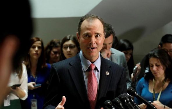 Representative Adam Schiff, D-Calif., speaks with reporters about the House Permanent Select Committee on Intelligence's Russia investigation on Capitol Hill in Washington, U.S., March 30, 2017. (Photo: Reuters)