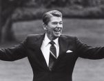 President Ronald Reagan waving to well-wishers on the south lawn of the White House on April 25, 1986. (Photo: Reuters)