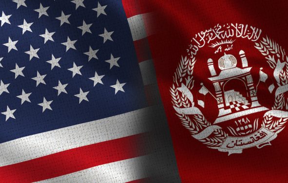 Flags for the United States of America (USA) and Afghanistan realistic graphic concept. (Photo: AdobeStock)