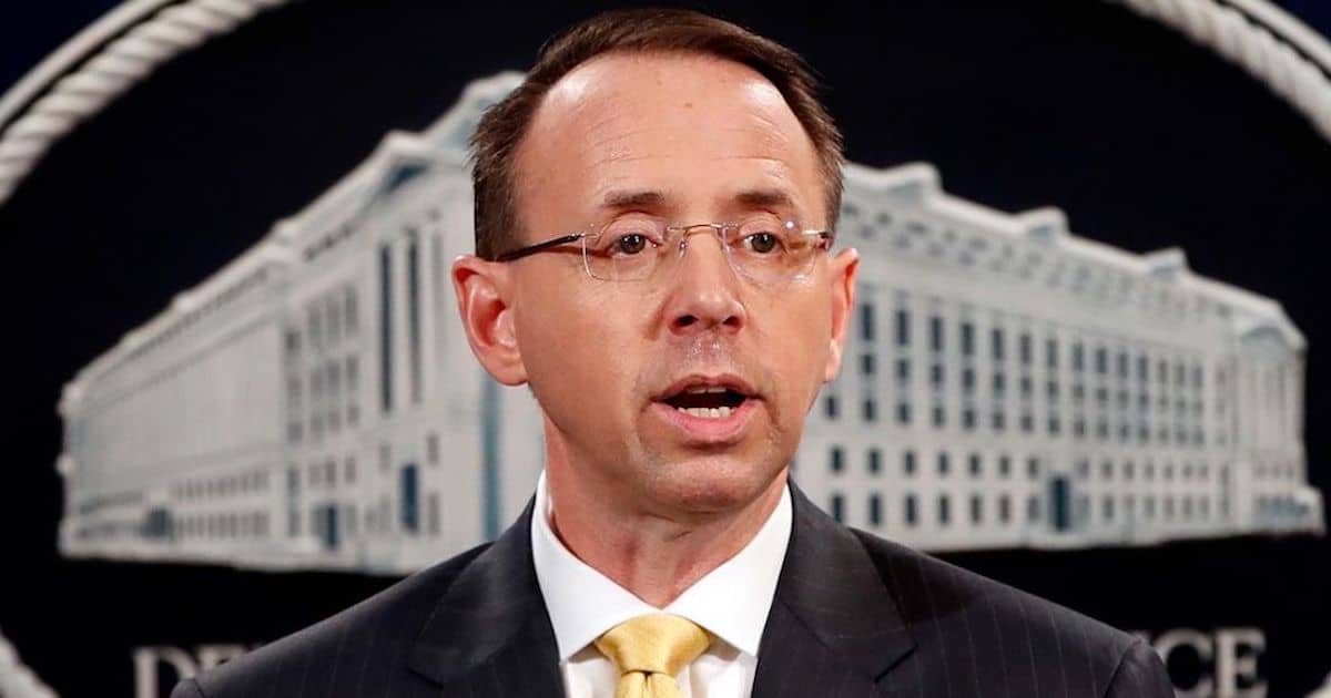 Deputy Attorney General Rod Rosenstein Submits Resignation, Effective ...