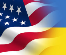 A graphic concept of U.S.-Ukraine relations depicting the American and Ukrainian flags. (Photo: AdobeStock)