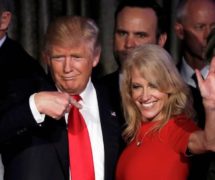 Donald J. Trump, left, with campaign manager Kellyanne Conway, right. (Photo: Reuters)