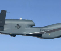 RQ-4A Global Hawk High-Altitude Long Endurance (HALE) Unmanned Aircraft System (UAS) known as a BAMS-D. (Photo: Courtesy of U.S. Navy via Northrup Grumman Corporation)