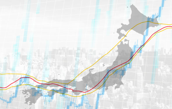 Graphic concept of the stock market in Japan imposed over Tokyo. (Photo: AdobeStock)