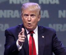 President Donald Trump addresses supporters of gun rights at the National Rifle Association (NRA) Annual Convention in Atlanta, Georgia. (Photo: AP)