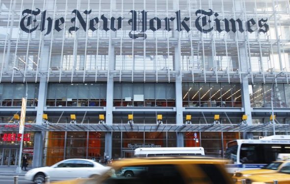 New York Times (NYT) building in New York City. (PHOTO: REUTERS)