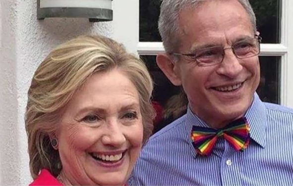 Hillary Clinton, left, and Democratic donor Ed Buck, right.