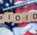 Scrabble-like text depicting opioids on an American flag to underscore the opioid epidemic in the United States. (Photo: AdobeStock)