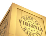 Manufacturing Export Wooden Crate, reading Made in Virginia. 3D Illustration for Fifth District Manufacturing Survey for the Federal Reserve Bank of Richmond. (Photo: AdobeStock)