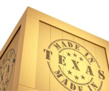 Manufacturing Export Wooden Crate, reading Made in Texas. 3D Illustration. (Photo: AdobeStock)