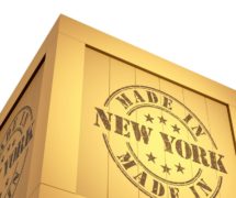 Manufacturing Export Wooden Crate, reading Made in New York. 3D Illustration. (Photo: AdobeStock)