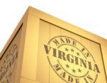 Manufacturing Export Wooden Crate, reading Made in Virginia. 3D Illustration for Fifth District Manufacturing Survey for the Federal Reserve Bank of Richmond. (Photo: AdobeStock)