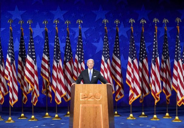 Joe Biden delivers his acceptance speech to the 2020 Democratic National Convention.